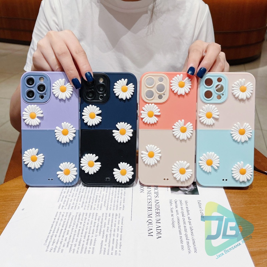 CASE FYP 2IN1 BUNGA DAISY 3D FOR ALL TYPE HANDPHONE OPPO VIVO SAMSUNG REALME XIAOMI INFINIX IPHONE JB5900