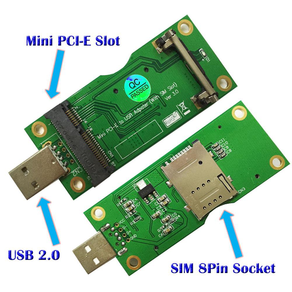 MOJITO Mini PCI-E to USB Adapter with SIM 8Pin Card Slot for WWAN/LTE Module