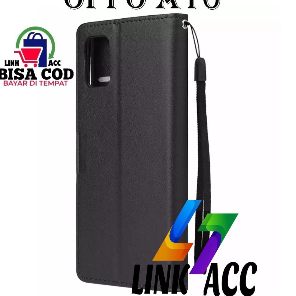 {MURMER} NEW CASE FLIP OPPO A16 LEATHER CASE PREMIUM-FLIP WALLET CASE KULIT UNTUK OPPO A16 - CASING 