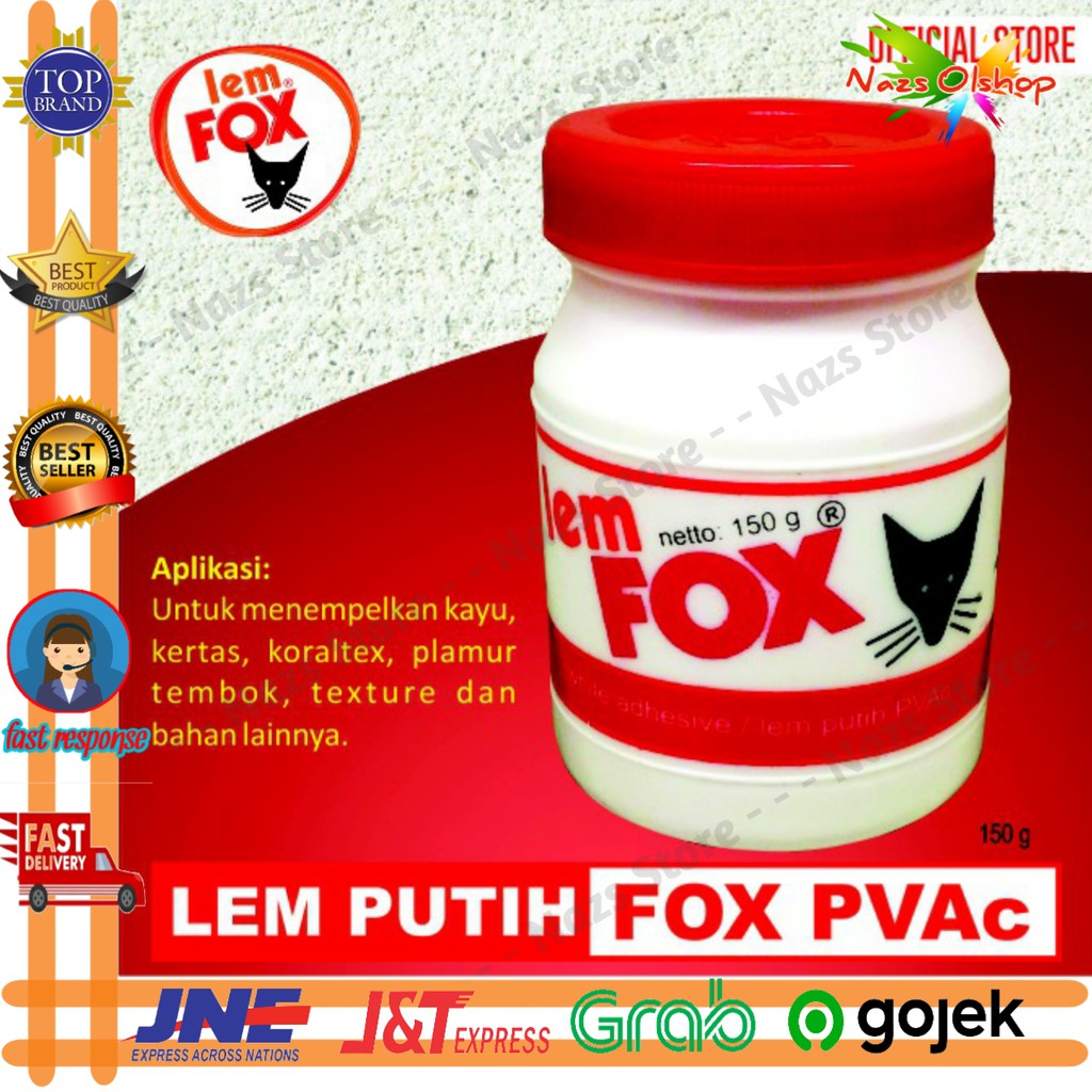 

Lem Fox Kayu Kertas Slime PVAc Putih 150 gram Original