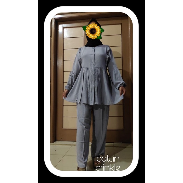 ONESET ANDIN CRINCLE//SETELAN ANDIN CRINGKEL//SET WANITA//SETELAN TERBARU//SETELAN