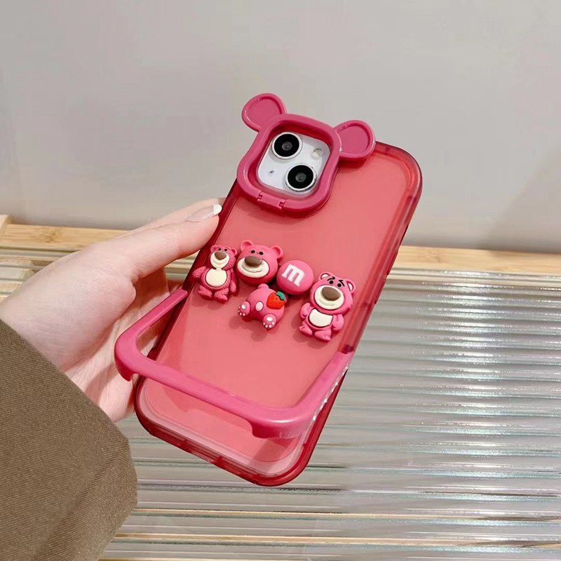 Soft Case Motif Boneka Beruang Disney 3D Untuk IPhone XS Max XR 11 12 13 14 Pro Max 14 pLUS 7 + 8 +