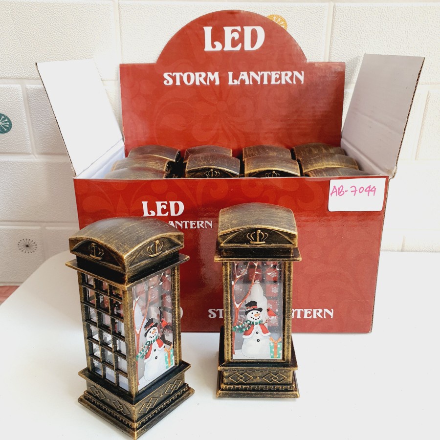 Lentera LED Lampu Box Telpon Unik Souvenir Natal Murah Santa Snowman