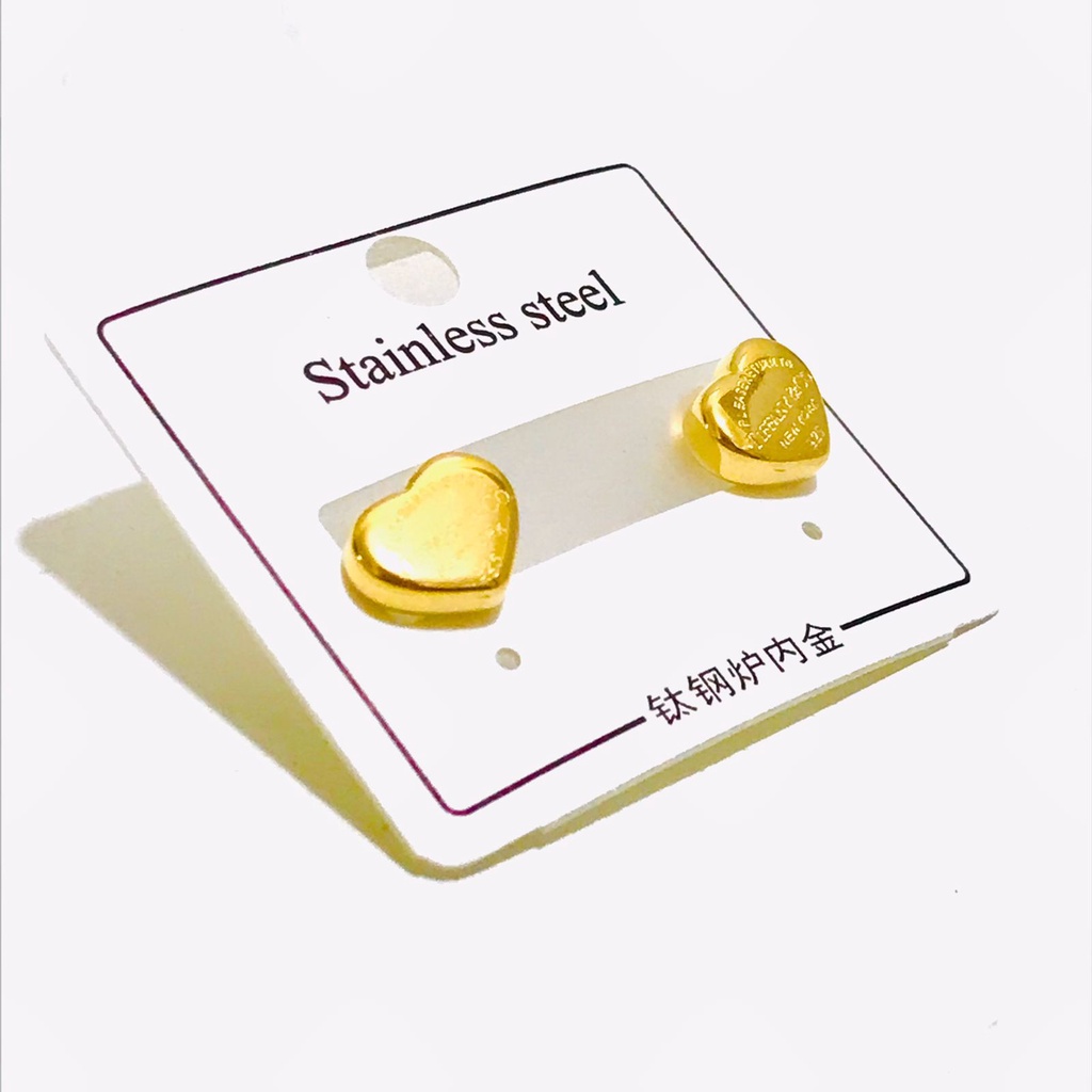Anting Titanium Wanita Lapis Emas Anti Karat Model Tusuk AT-20-18-AMK