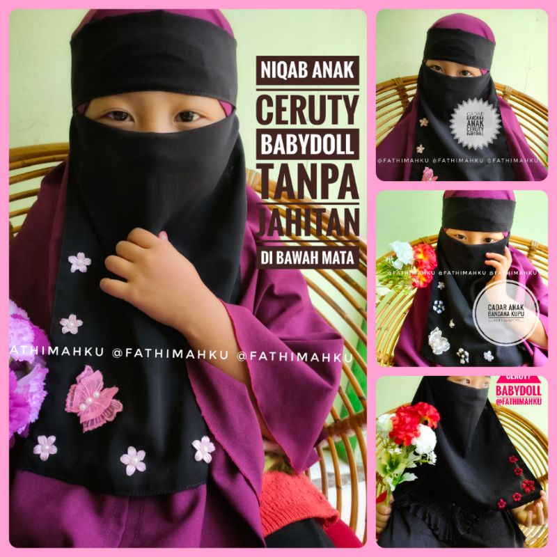 Niqab Anak Terbaru/Cadar Anak Cantik/Niqab Kupu Viral/Niqab Couple