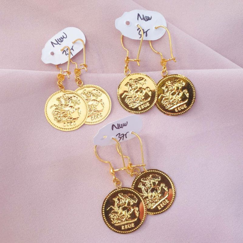 [NEW] [LIMITED STOCK] Anting gantung dewasa koin emas asli kadar 375 8K