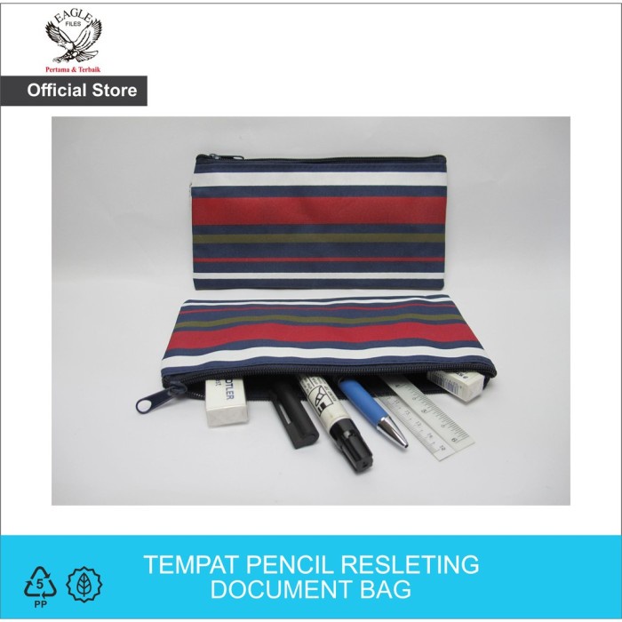 

Hemat Eagle Tempat Pensil Motif Stripe / Zipper Pocket / Pencil Case B6~A4 Hot Sale