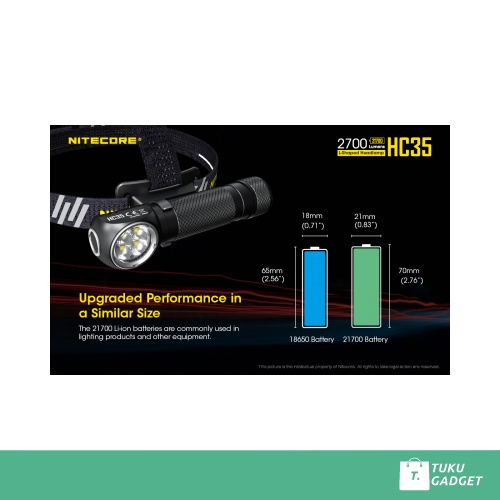 NITECORE HC35 HEADLAMP SENTER KEPALA OUTDOOR LED CREE XP-G3 S3 2700 LUMENS - BLACK - TGID667Y1