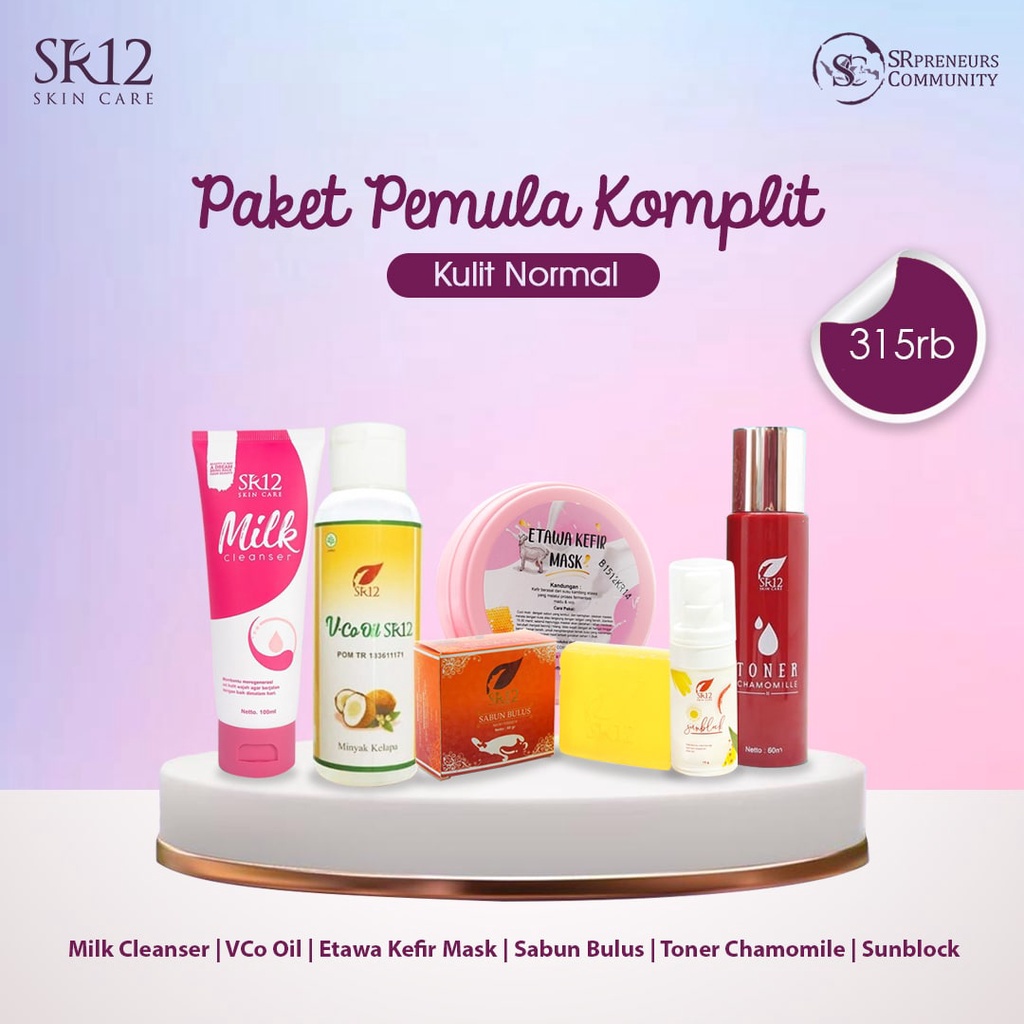 PAKET PEMULA SR12 KOMPLIT / PERAWATAN SKINCARE AMAN & ALAMI / PAKET PERAWATAN WAJAH