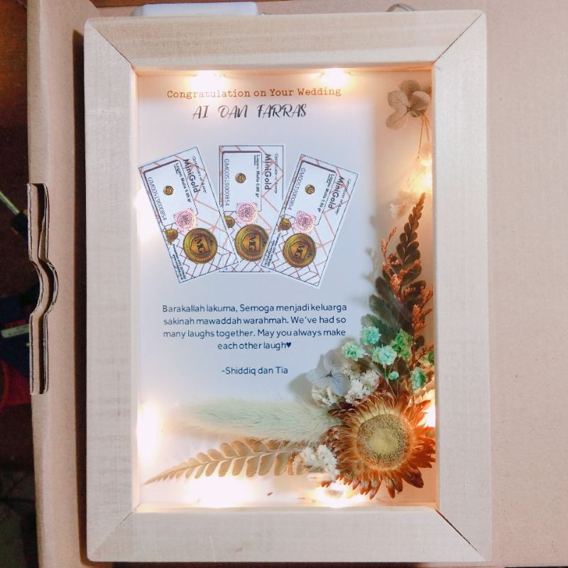 minigold frame, bingkai minigold,  kado wedding,  kado ulang tahun,  kado anniversary