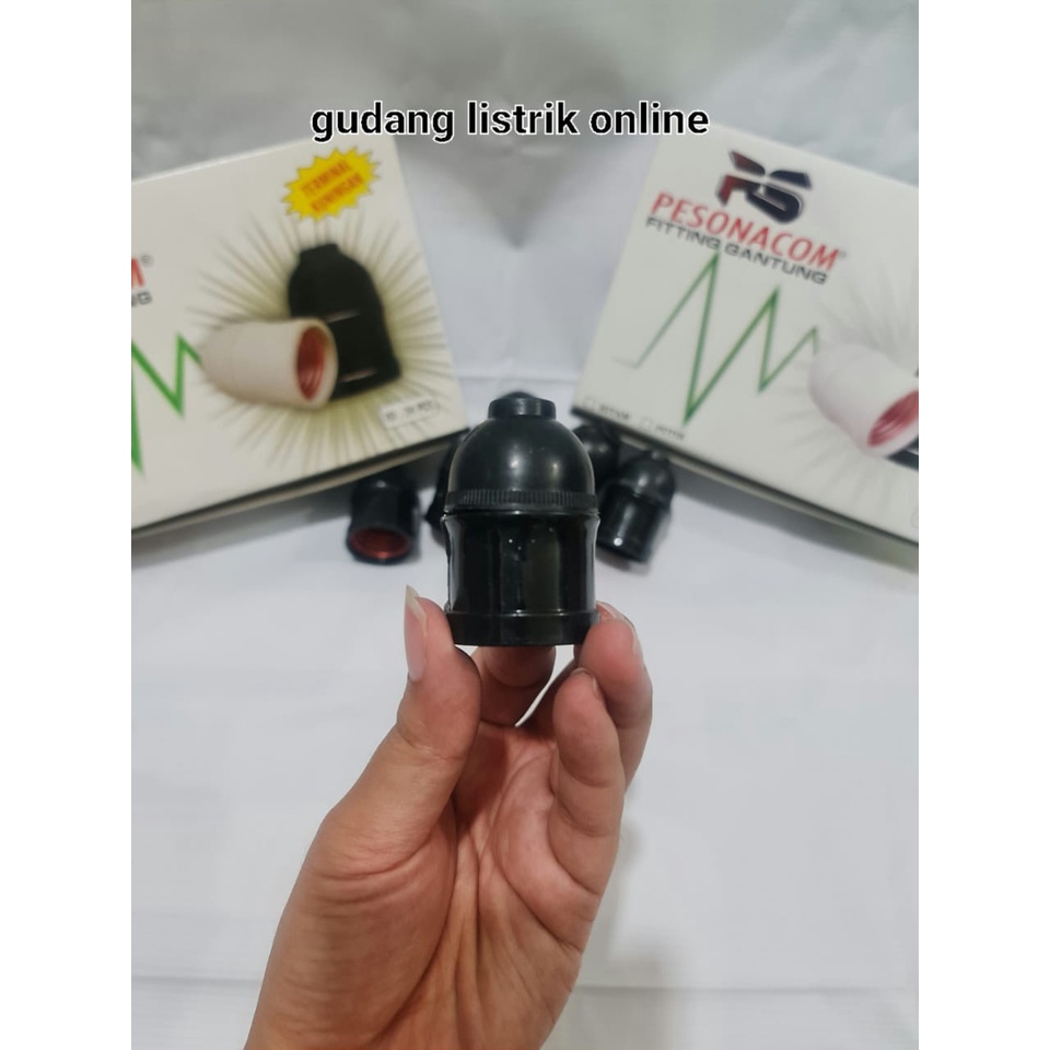 FITTING GANTUNG HITAM / PUTIH E27 KUNINGAN MURAH SNI / FITTING LAMPU GANTUNG MURAH