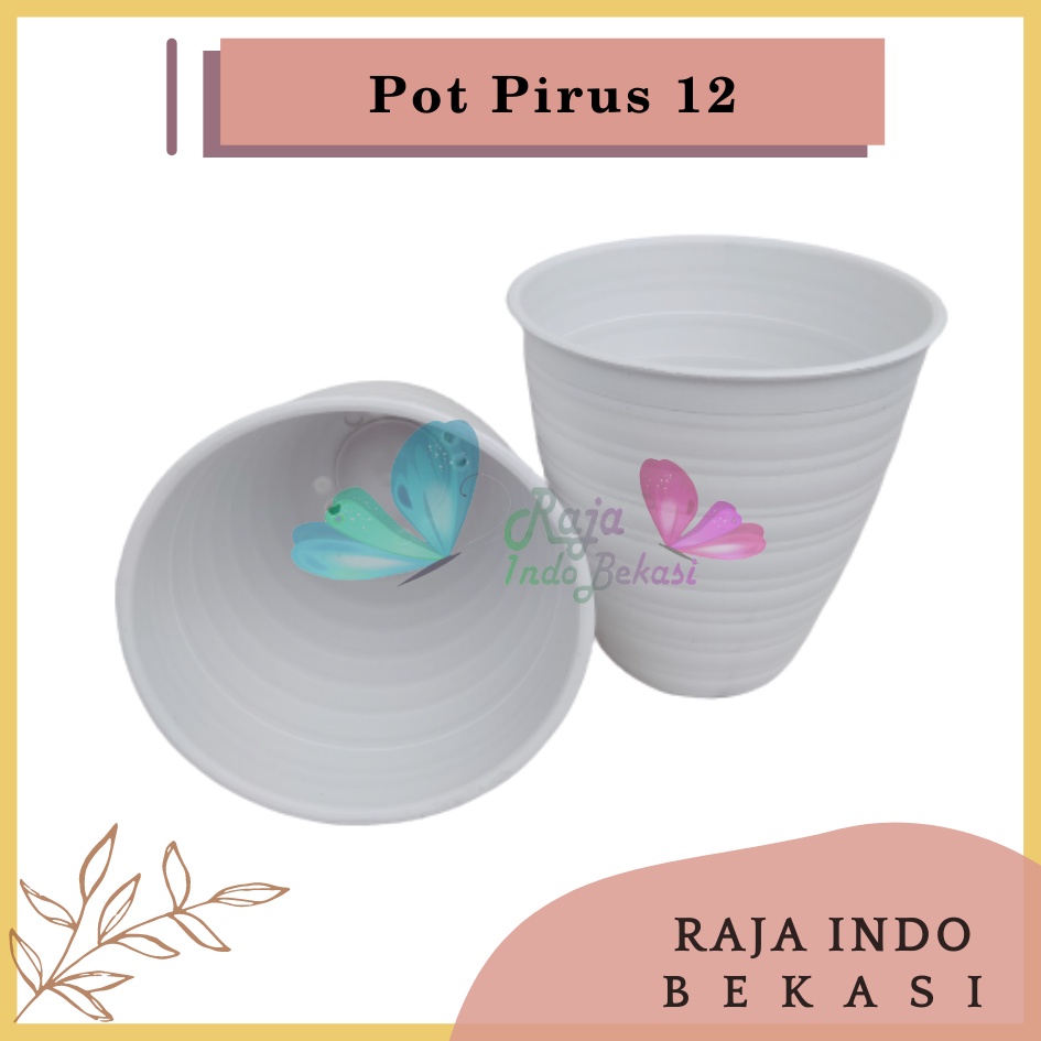 Pot Tawon Pirus 12 Cm Putih Madu Pirus Pot Plastik 12CM Pot Vas Bunga Putih Pot Tawon 12 Putih