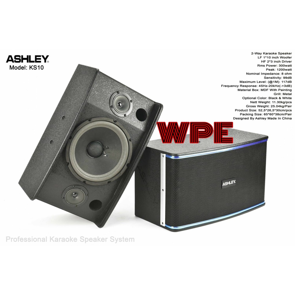 speaker pasif ashley ks10 ashley ks 10 original 10inch