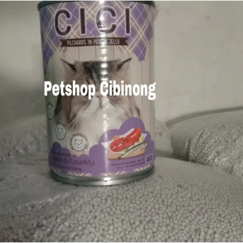 cici kaleng Pilchards in prawn jelly makanan basah kaleng 400gr