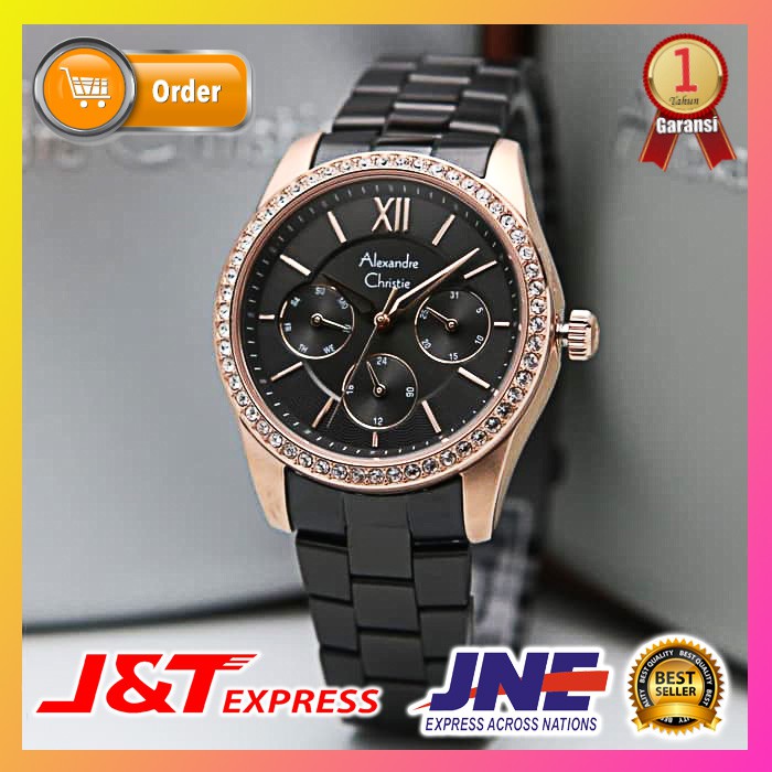 JAM TANGAN ALEXANDRE CHRISTIE JAM ALEXANDER CHRISTIE WANITA CEWEK ORIGINAL ORI BRANDED AC 2827 BLACK
