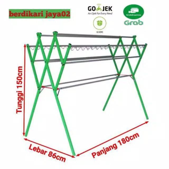 JEMURAN BAJU ALUMINIUM 9PALANG+KANGER KEDUA SISI(KUAT DAN KOKOH) MURAH