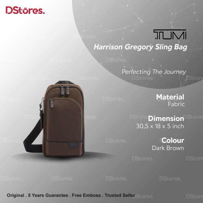 T U M I Harrison Gregory Sling Bag - Tas Selempang - Dark Brown Ayosukseszyzy