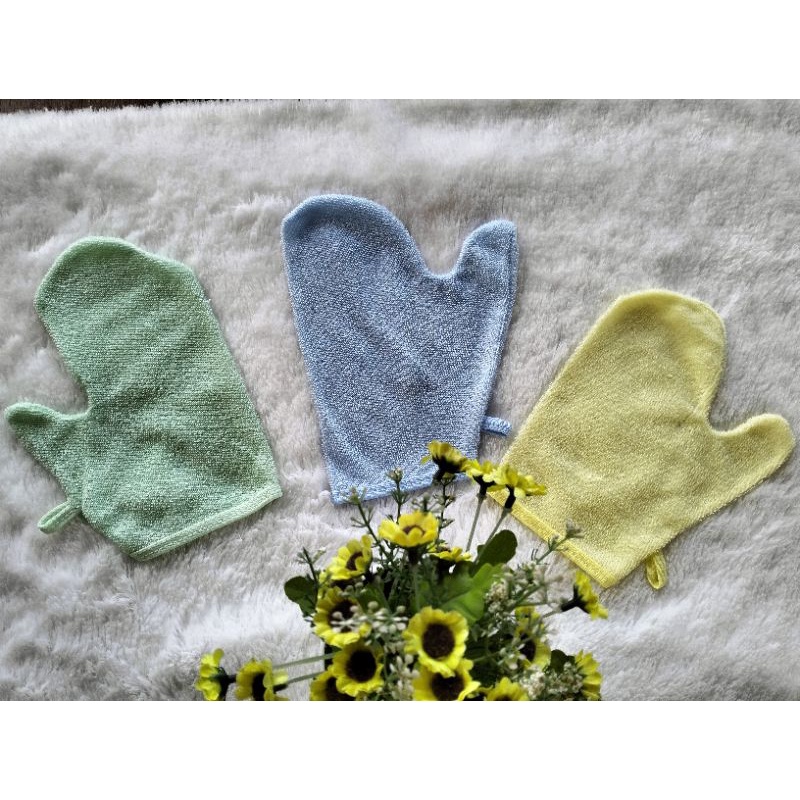 6 pcs / 1/2 Lsn Washlap waslap Jari Warna Polos Murah