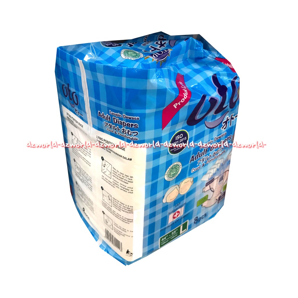 Oto Adult Diapers Dewasa Lampin Dewasa Popok Dewasa Oto Biru Blue L8