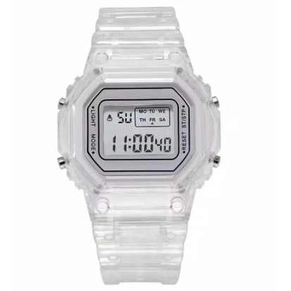 Jam Tangan Wanita Fashion Korea Style Digital Sport LNR-1175 tali transparan