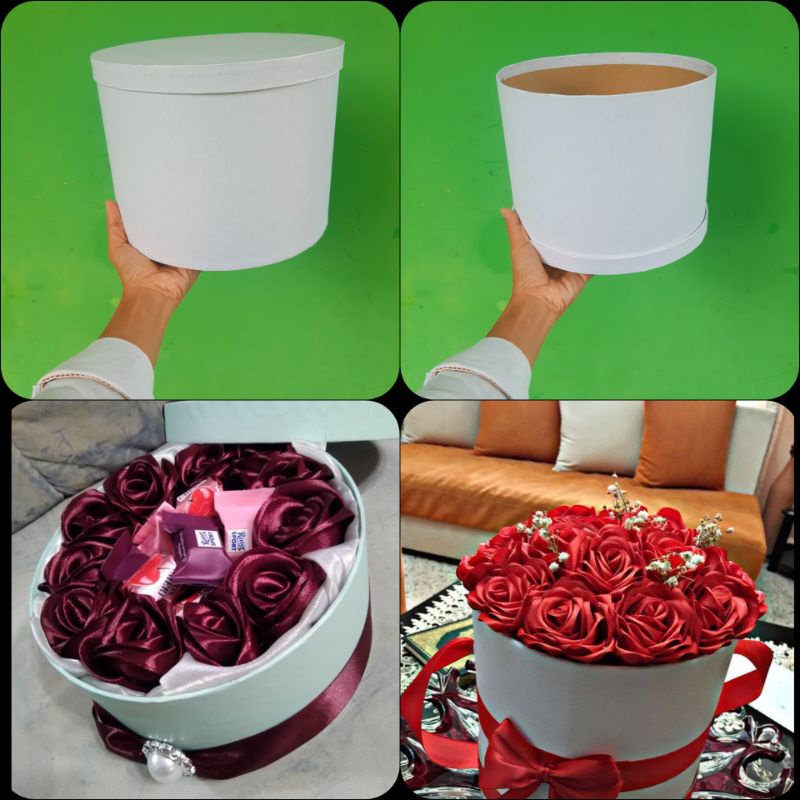 

box round jumbo/bloom box/box bulat D23 x T18/box bulat jumbo/kotak kado/tempat hampers/florist