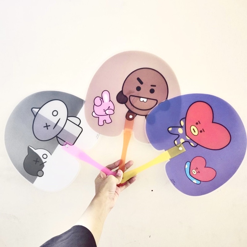 kipas tangkai jumbo besar bt21 kipas bts kpop bt21 army chimmy tata cooky van shooky rj mang koya