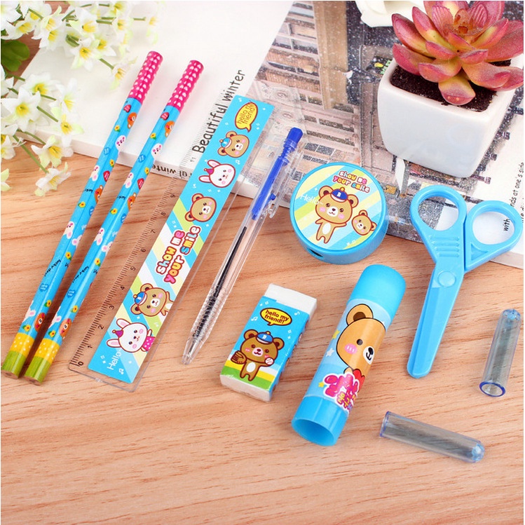 Alat Tulis set 8in1 / Alat Tulis Karakter / Set Alat Tulis Anak / Stationery Set / Paket Alat Tulis