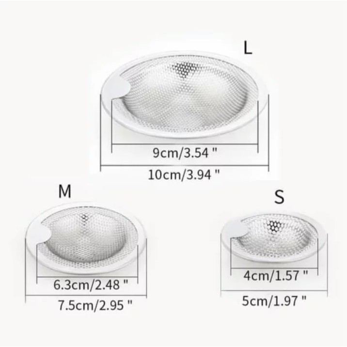 Saringan Wastafel Dapur Stainless Steel Bak Cuci Piring Filter Sink