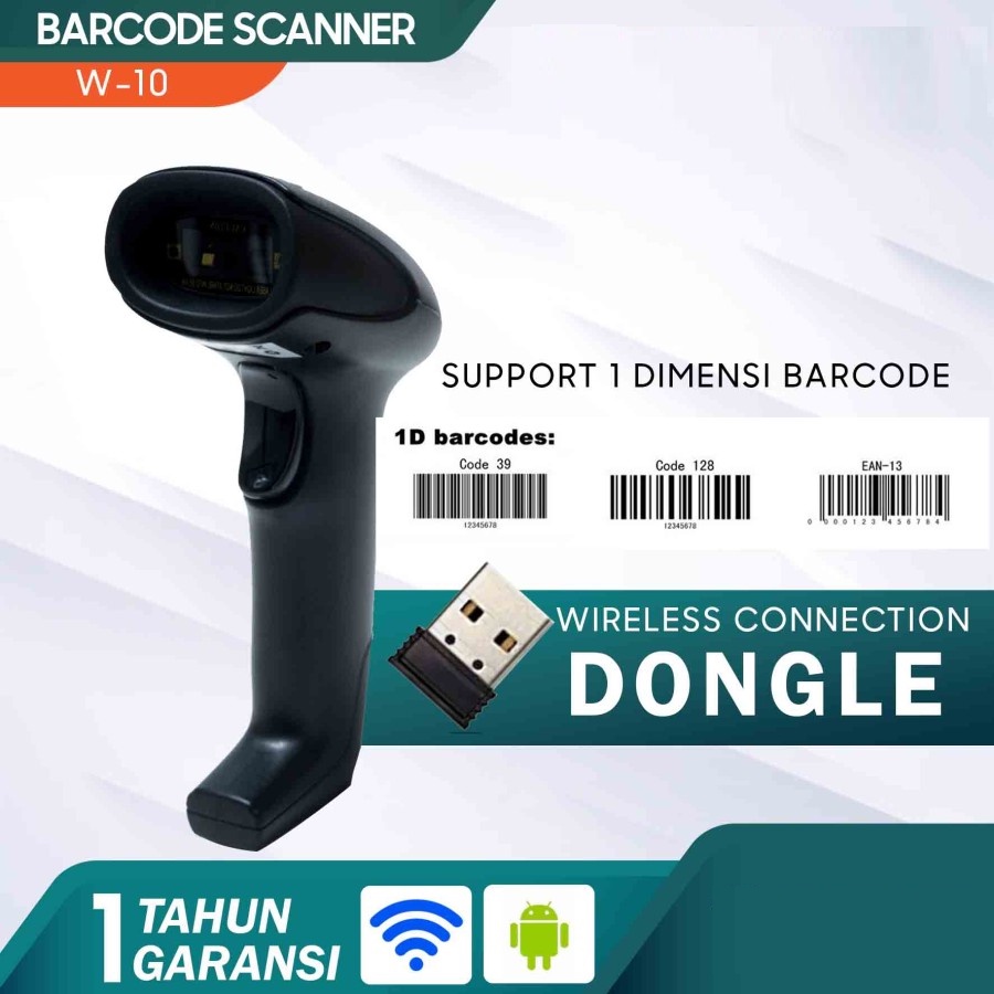 Barcode Scanner GUN 1D - Wireless scanner barcode