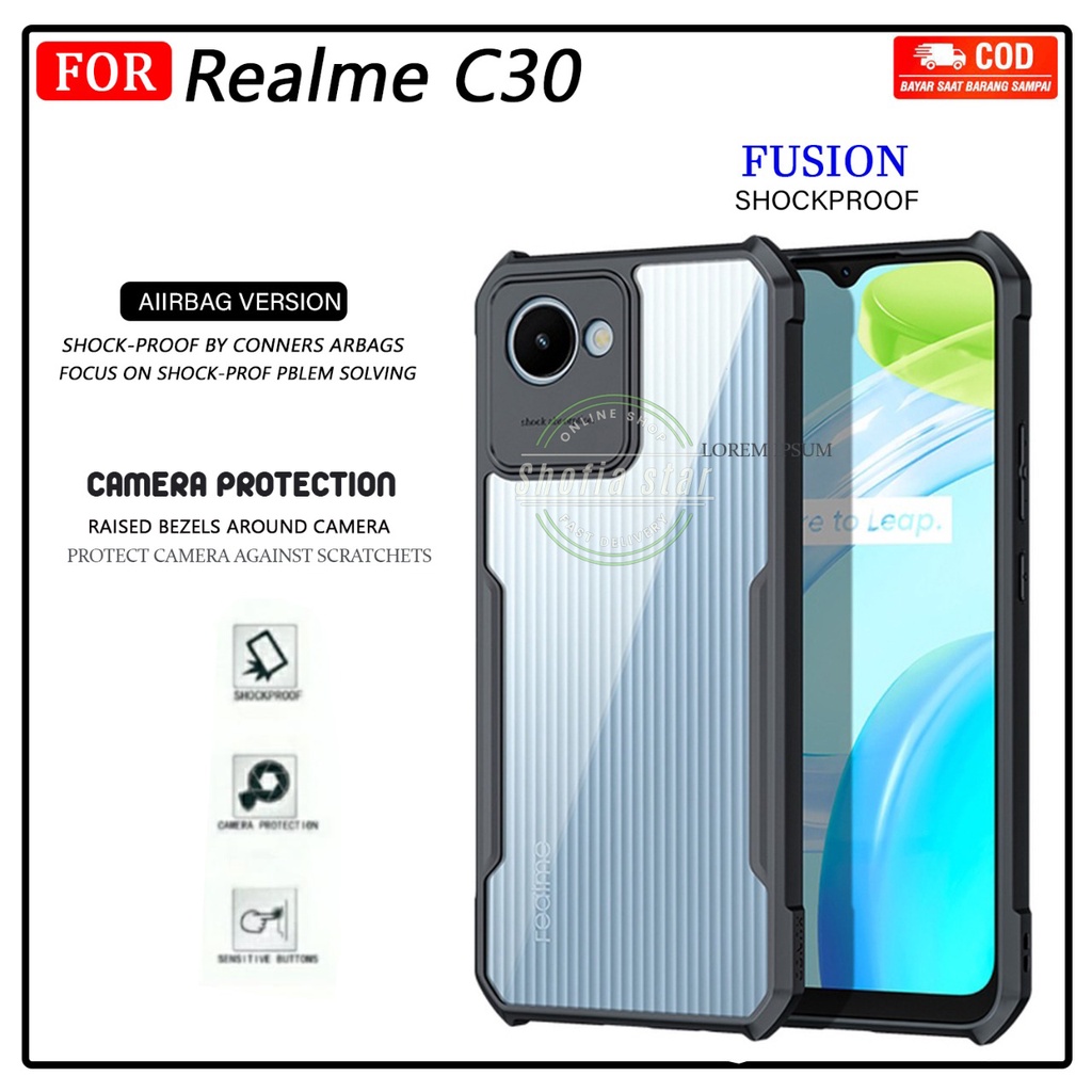 Case Realme C30 C30s Narzo 50i Prime Softcase Airbag Shockproof Transparan Camera Protect Casing