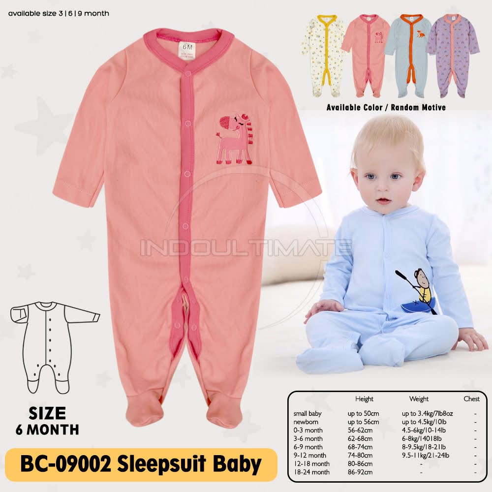 BC-09002 Jumper Kaki Tutup Bayi Perempuan Laki Laki Baru Lahir Lengan Panjang Karakter Set Pakaian