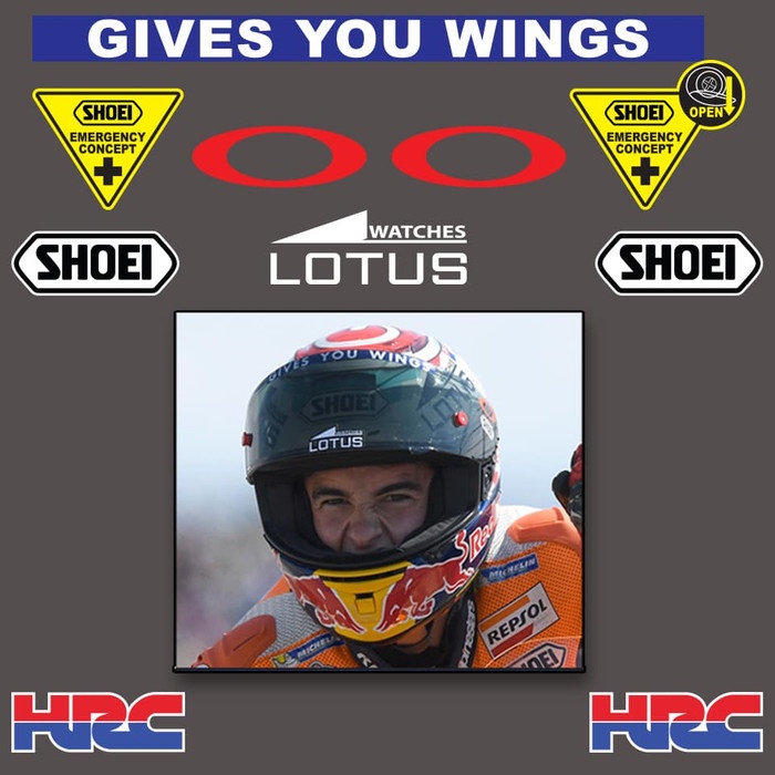 9804Gei Stiker Helm Sticker Helmet Shoei Mark Marquez Lotus 5Ttjt75oh