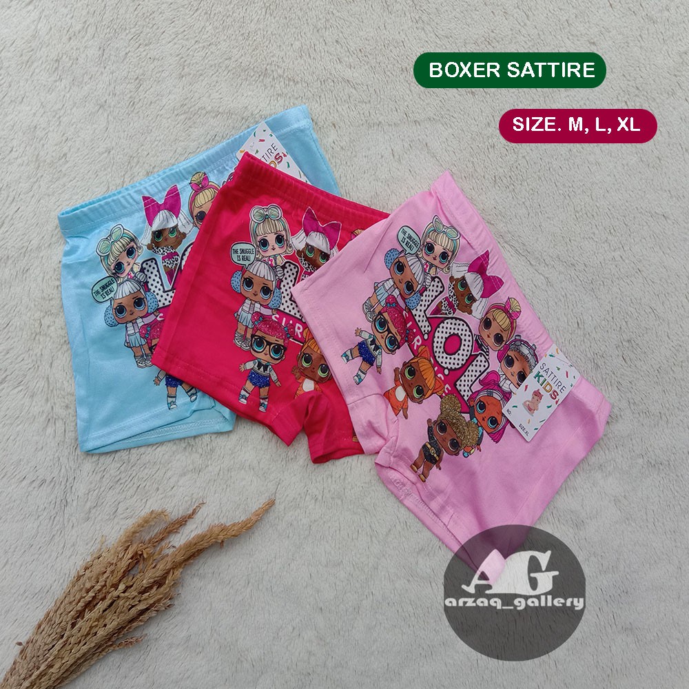 12 pcs - BOXER ANAK SATTIRE | Celana Dalam Anak Perempuan MotiF | Boxer Anak | Pakaian Dalam Anak Perempuan | Boxer Celana Dalam