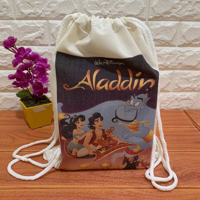 Tas Ransel Blacu Aladdin / Tas Ransel Anak 30x40 / Tas Anak Murah / Tas Kain Aladdin