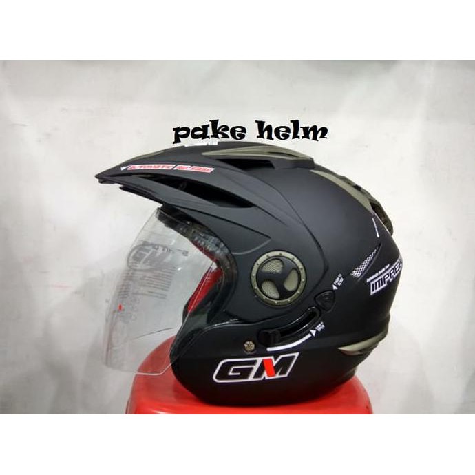 Helm Gm New Imprezza Hitam Doff Half Face