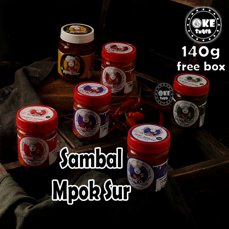 Sambal Mpok Sur Geprek/Cumi/Teri/Bawang 140g - 200g