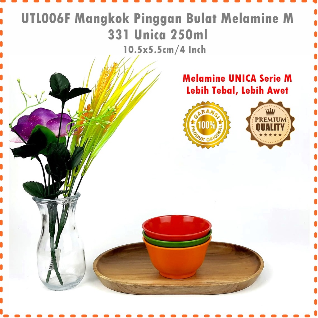 UTL006F Mangkok Pinggan Bulat/Mangkok Kuah Melamine M331 Unica 250ml