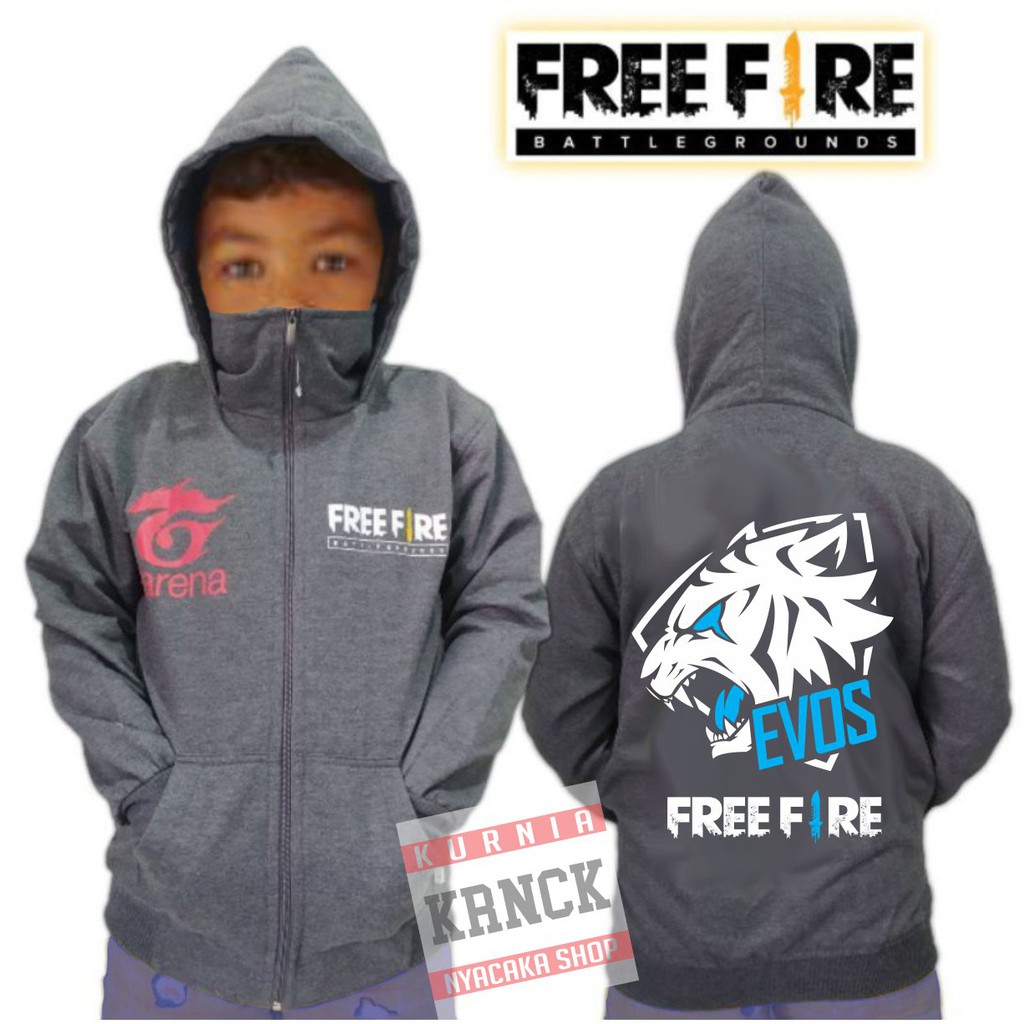 TERLENGKAP..! JAKET HOODIE FF EVOS ANAK LAKI LAKI PEREMPUAN UNISEX USIA 4 S/D 15 TAHUN SIZE S M S