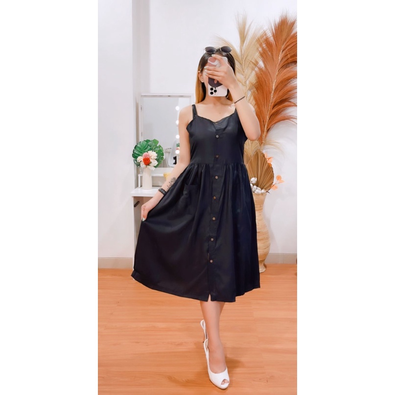 [12.12] Rx Fashion Dress Wanita / Dress Cewek / Dress Tank Button -B1