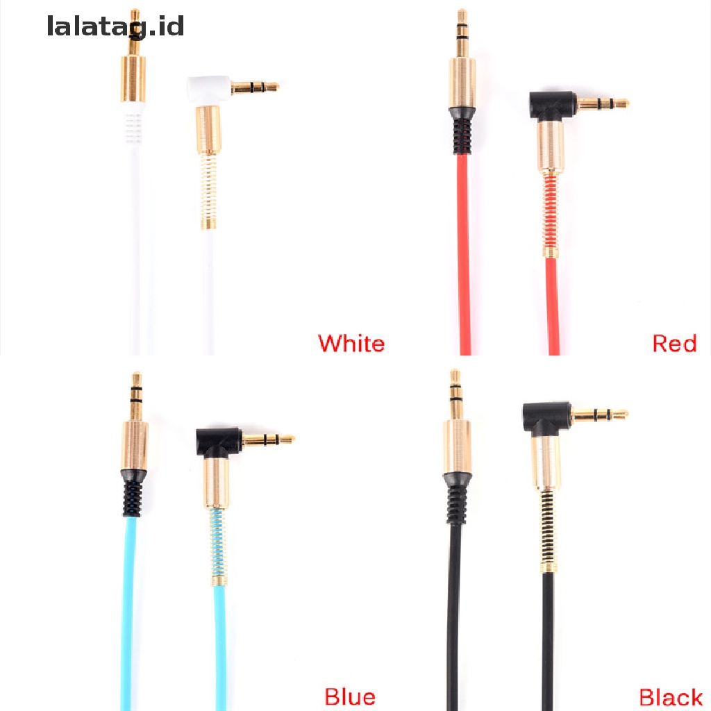 (Flyag) Kabel Audio Stereo Jack 3.5mm Male Ke Male Sudut Kanan 90 Derajat