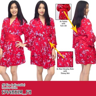KODE 777 Baju kimono tradisional Jepang 2 in 1 katun KODE 777 Baju kimono tradisional Jepang 2 in 1 katun