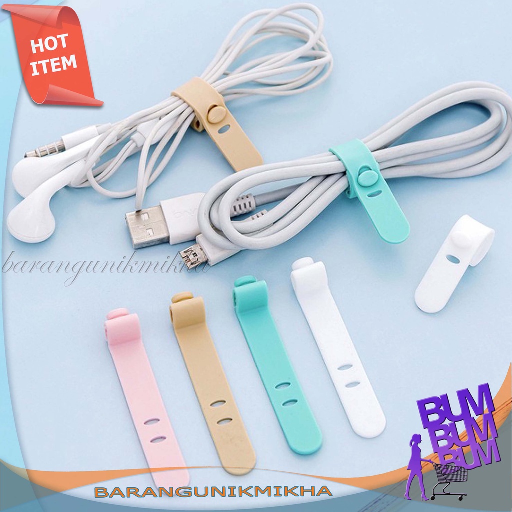 PENGIKAT PENGAIT KABEL HEADSET WARNA / KARET KAIT HP