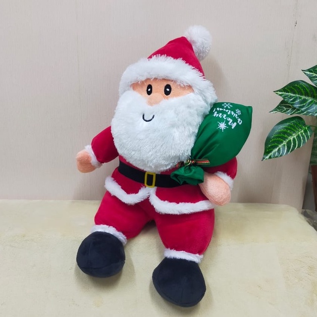 Boneka Natal Santa Jenggot 60cm/16&quot;/boneka christmas/boneka santa/Aksesoris Natal/Kado Natal