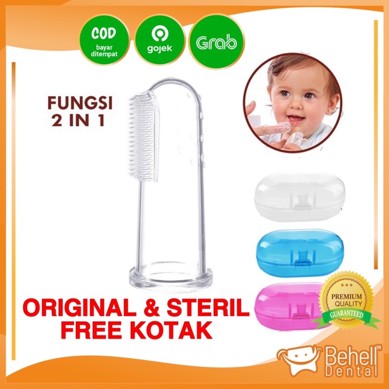 WITH BOX STERIL SIKAT GIGI Dan LIDAH BAYI /  SILICONE JARI / FINGER TOOTH BRUSH BABY ORIGINAL DAN AMAN BEHELLDENTAL