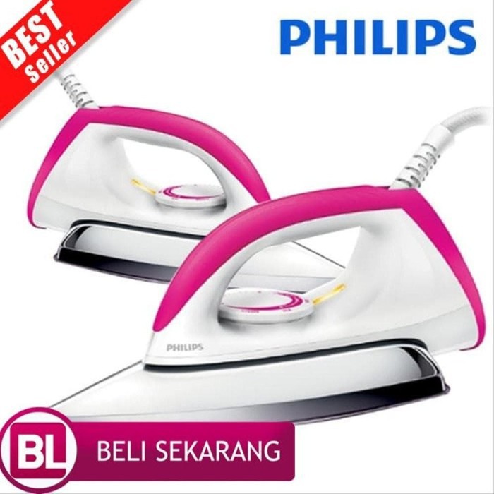 Setrika Philips Dry Iron HD 1173 (Pink/Hitam)