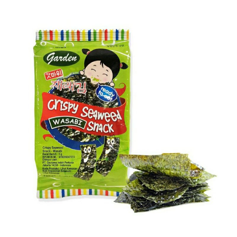 

Garden Nori Wasabi Flavor Crispy Seaweed Snack Korea (3 x 5 gr)