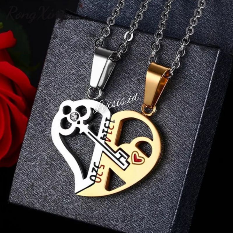 Kalung Couple Kalung Pasangan Titanium Import Anti Karat Selamanya