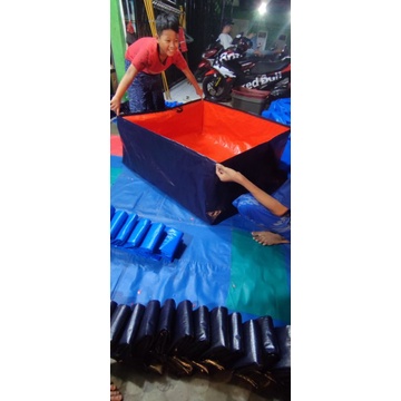 kolam terpal kotak 100x100x50 tinggi a5