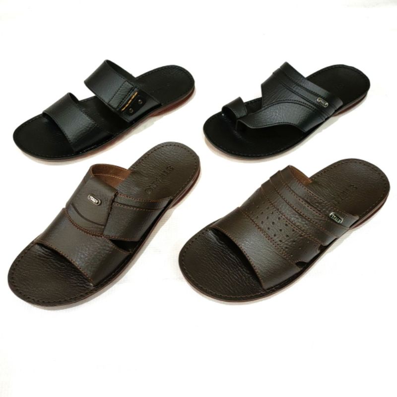 Sandal pria kulit STIFANO A1, A2, A3, A5 casual kekinian karet terbaru import murah