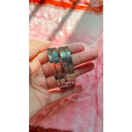 GELANG PAKU BESI PUTIH/GELANG BANGLE/GELANG TITANIUM